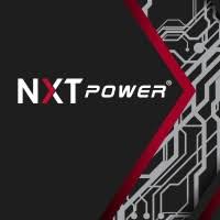 NXT Power logo with circuit design background.