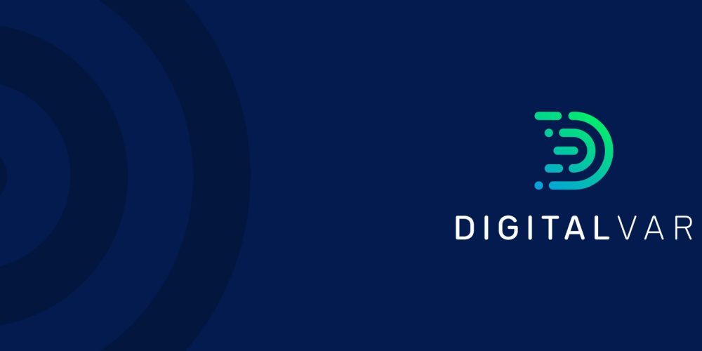 Digital Var logo on blue background.